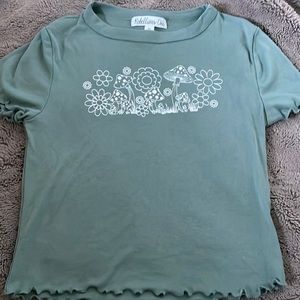 Macys tee shirts. color light green. size xs